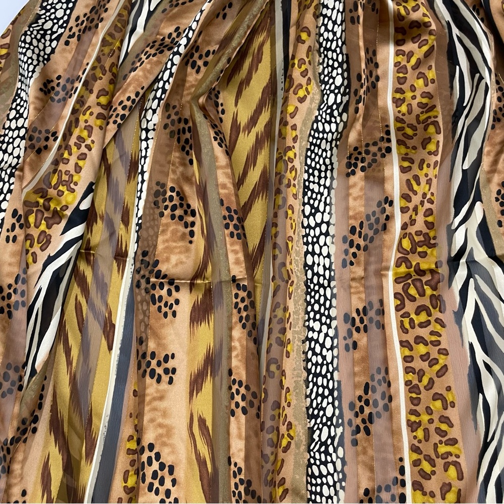 Animal Print Fabric Sheer Stripes Leopard Tiger Jungle Metallic 2 Yards Apparel - Picture 5 of 6